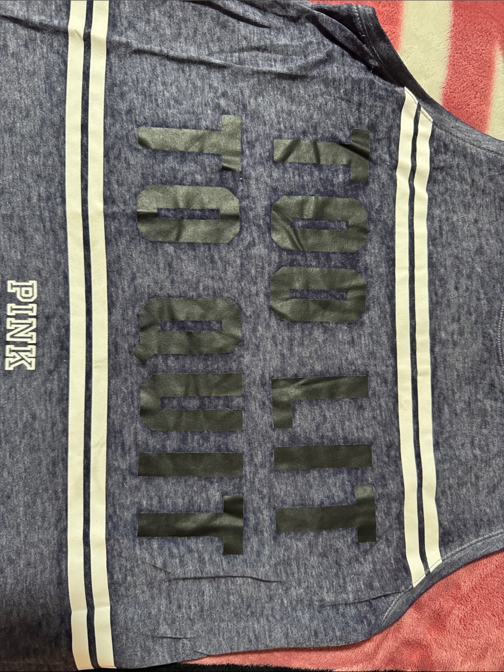 PINK Victoria's Secret Navy Graphic 'Too Lit To Quit' Tank - Picture 2 of 3